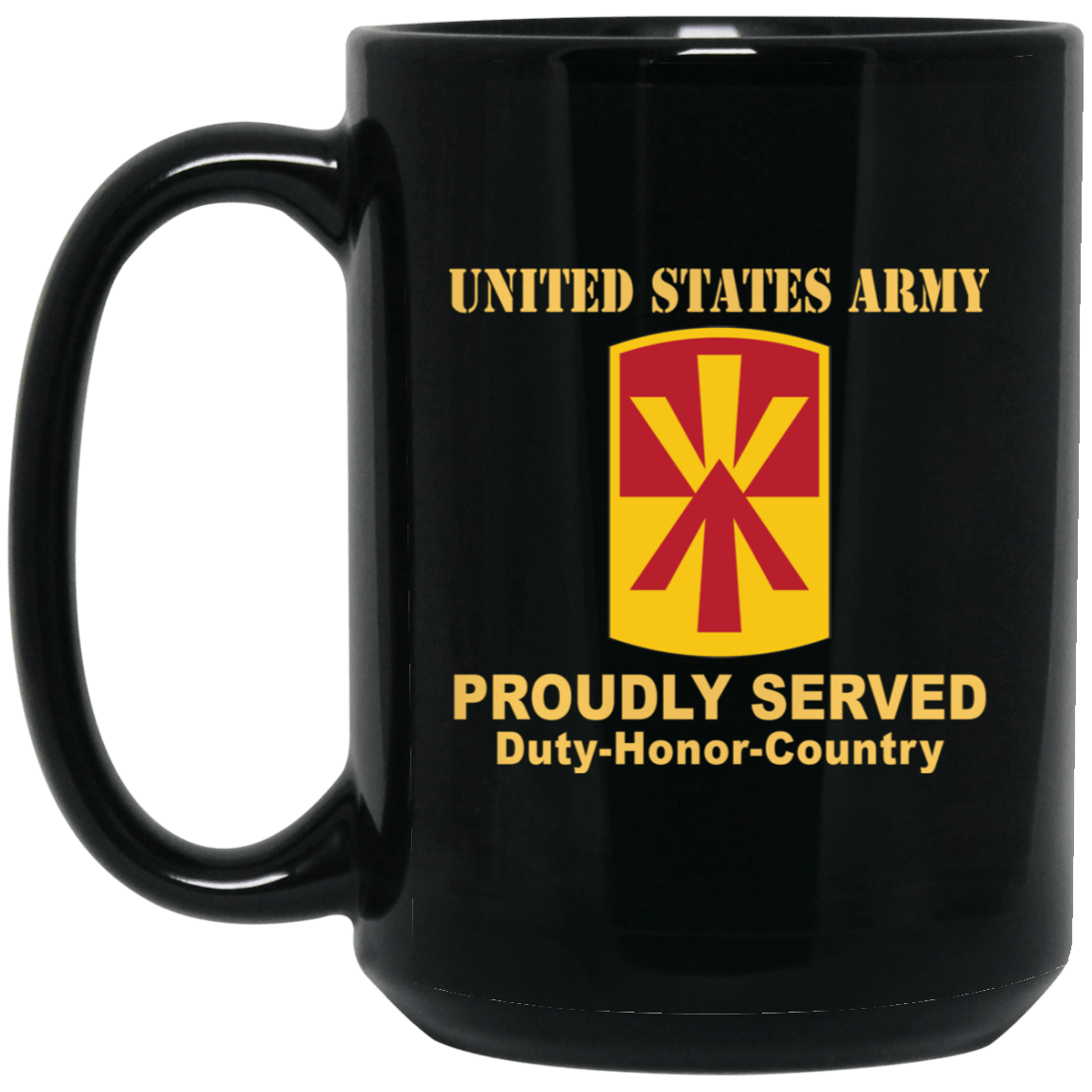 US ARMY 11TH AIR DEFENSE ARTILLERY BRIGADE- 11 oz - 15 oz Black Mug-Mug-Army-CSIB-Veterans Nation