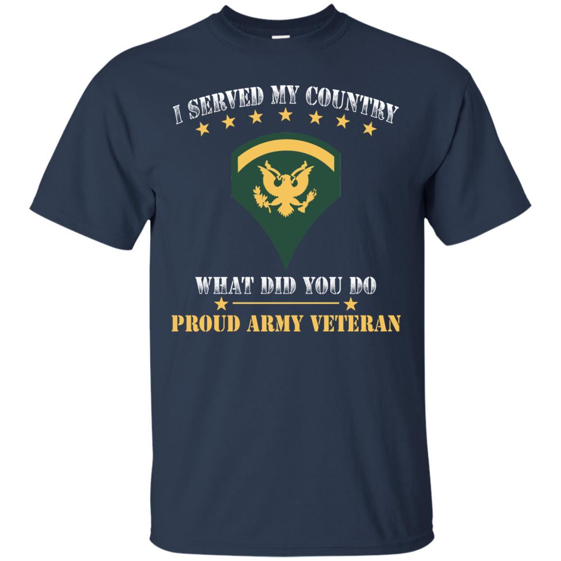 US Army E-5 SPC E5 Specialist Ranks Men Front T Shirt - Proud US Army Veteran-TShirt-Army-Veterans Nation