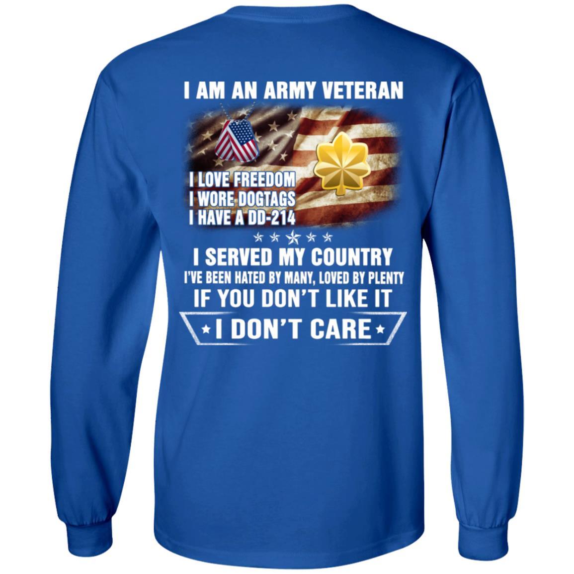 T-Shirt "I Am An Army Veteran" O-4 Major(MAJ)Rank On Back-TShirt-Army-Veterans Nation