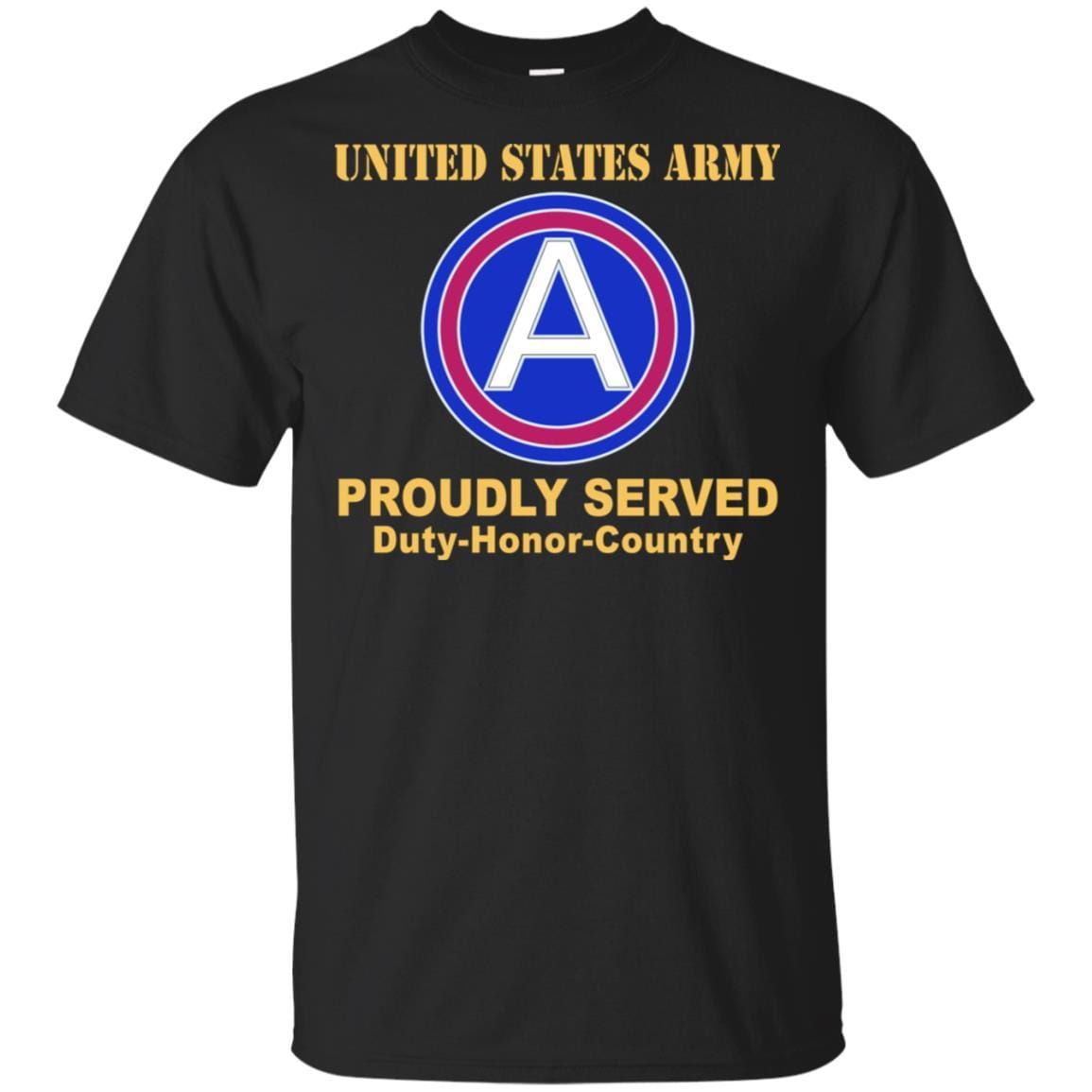 US ARMY CENTRAL CSIB- Proudly Served T-Shirt On Front For Men-TShirt-Army-Veterans Nation