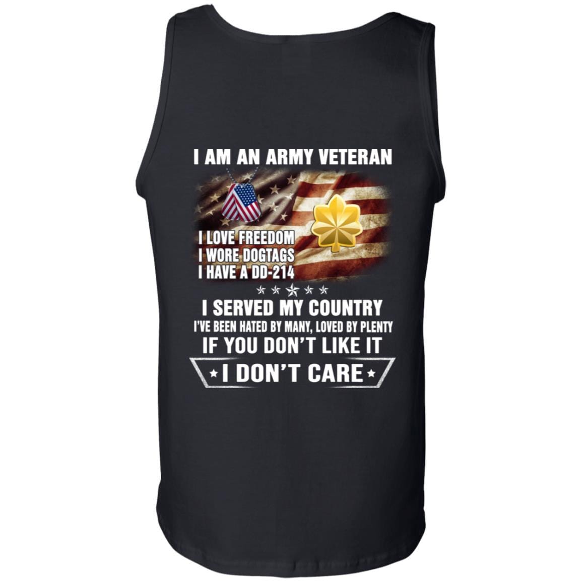 T-Shirt "I Am An Army Veteran" O-4 Major(MAJ)Rank On Back-TShirt-Army-Veterans Nation