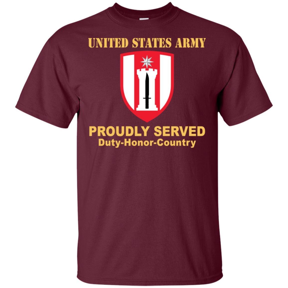 US ARMY 372ND ENGINEER BRIGADE- Proudly Served T-Shirt On Front For Men-TShirt-Army-Veterans Nation