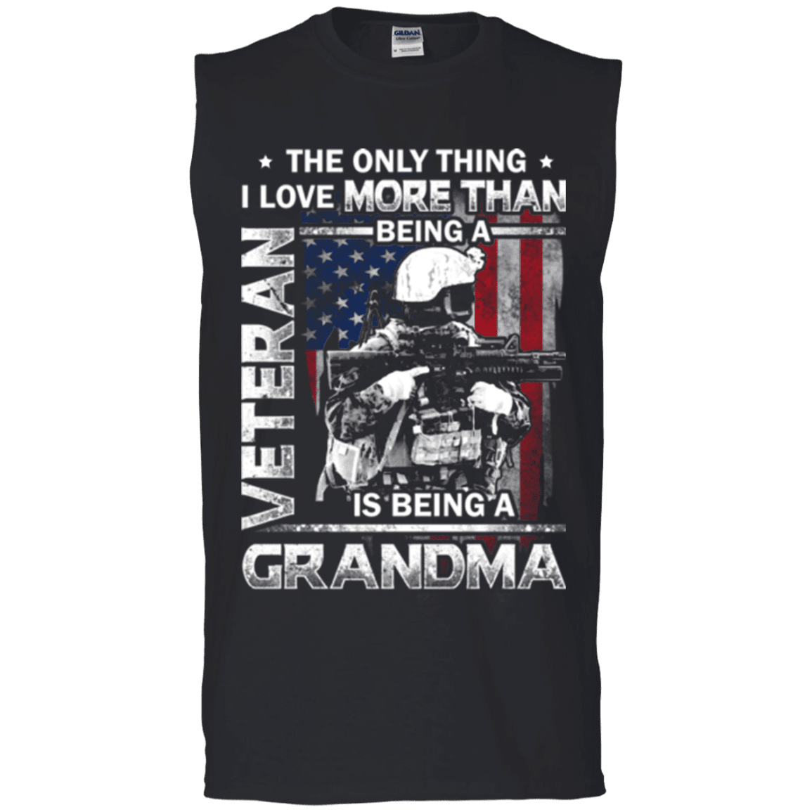 Military T-Shirt "I Love Being a Grandma Veteran" - Front-TShirt-General-Veterans Nation