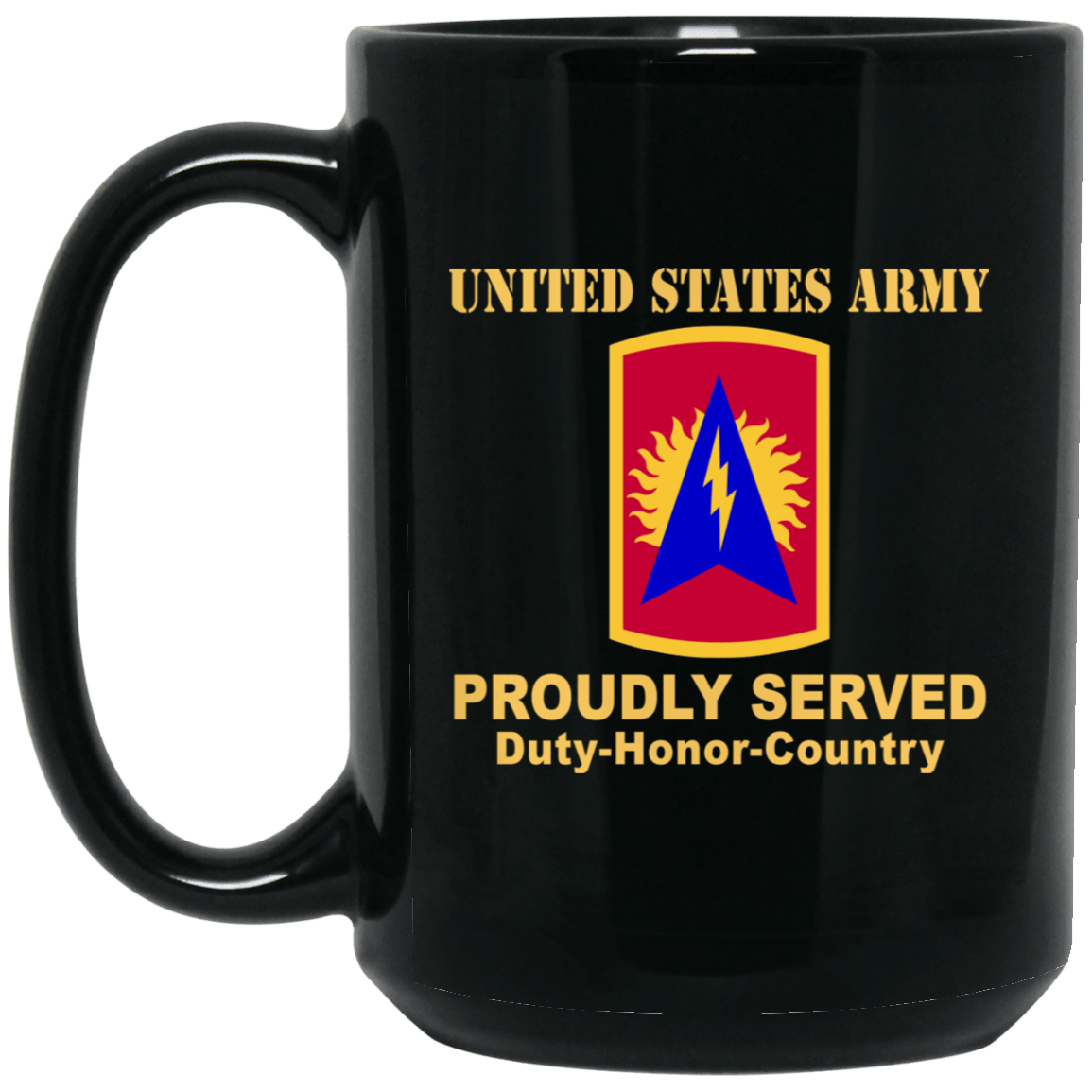 US ARMY 164 AIR DEFENSE ARTILLERY- 11 oz - 15 oz Black Mug-Mug-Army-CSIB-Veterans Nation