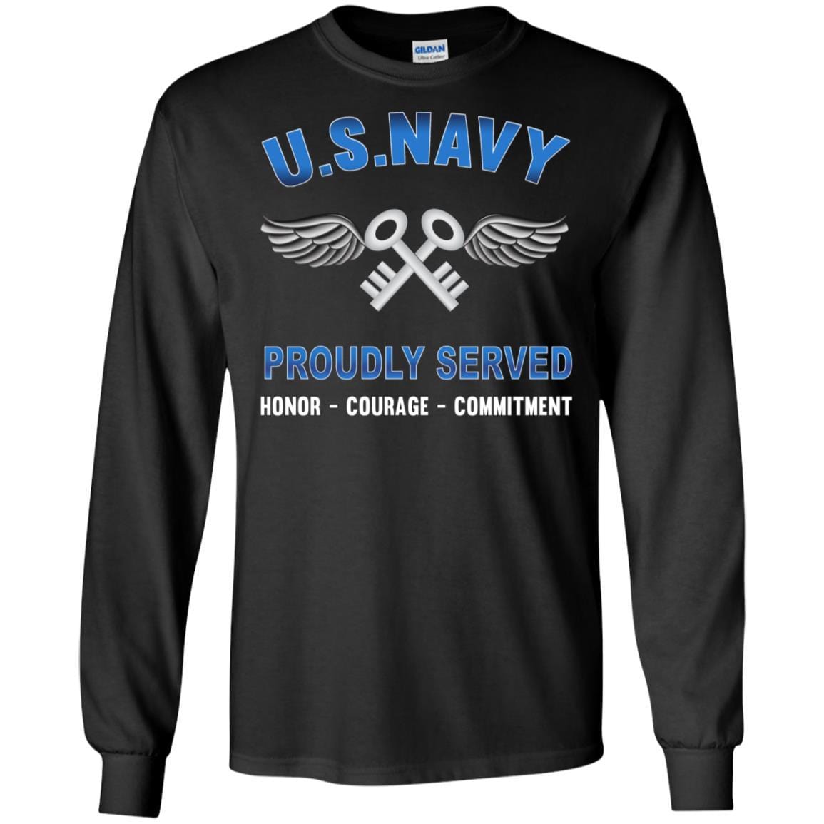 Navy Aviation Storekeeper Navy AK - Proudly Served T-Shirt For Men On Front-TShirt-Navy-Veterans Nation