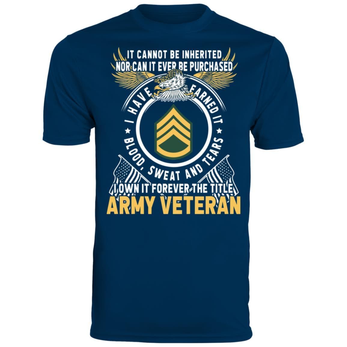 US Army E-6 Staff Sergeant E6 SSG Noncommissioned Officer T-Shirt on Front-TShirt-Army-Veterans Nation