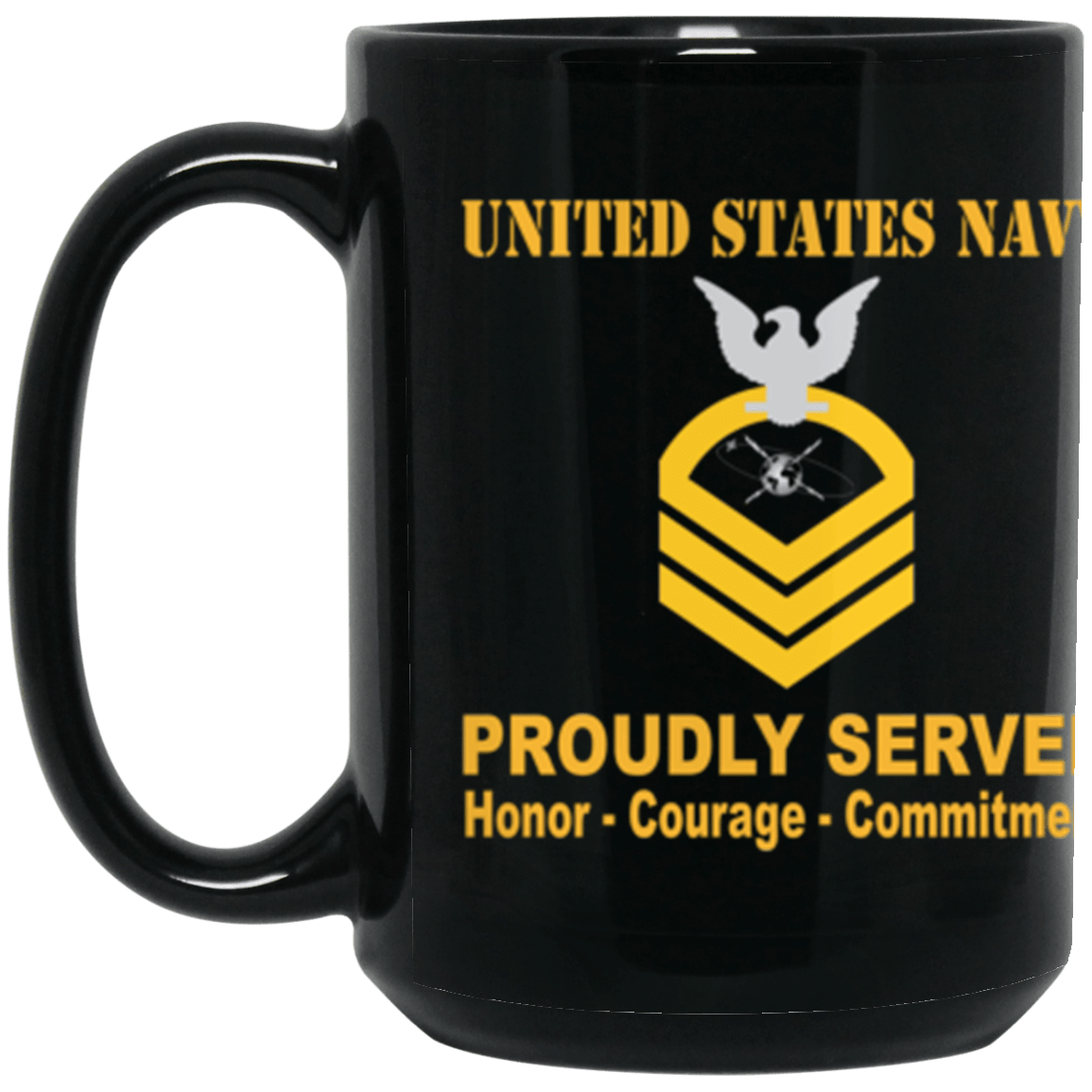 US Navy MC E-7 15 oz. Black Mug-Mug-Navy-Rating-Veterans Nation