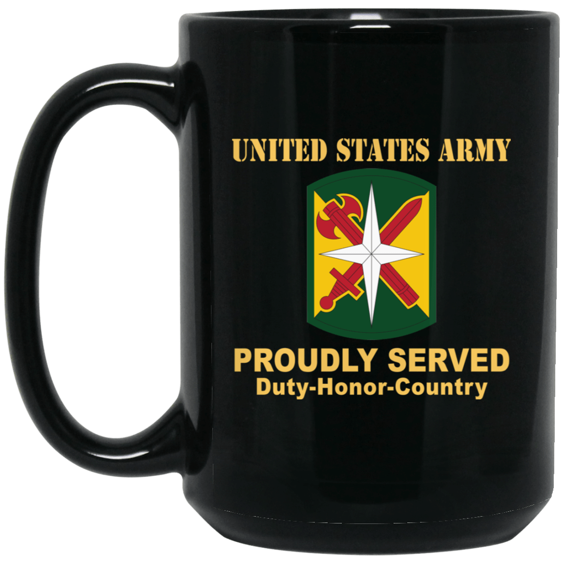 US ARMY 14TH MILITARY POLICE BRIGADE- 11 oz - 15 oz Black Mug-Mug-Army-CSIB-Veterans Nation