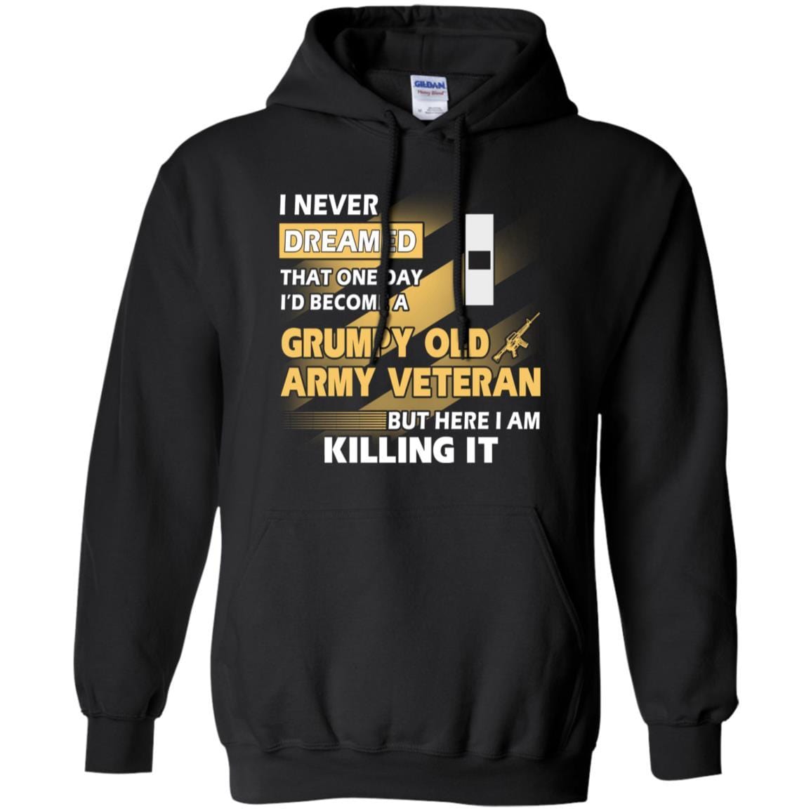 US Army T-Shirt "Grumpy Old Veteran" W-1 Warrant Officer 1(WO1) On Front-TShirt-Army-Veterans Nation