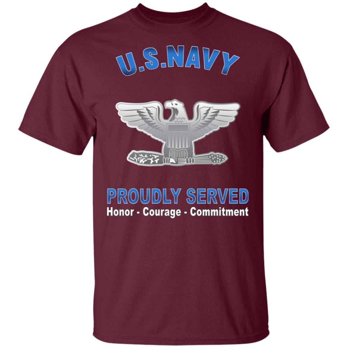 US Navy O-6 Captain O6 CAPT Senior Officer Proudly Served T-Shirt On Front-Apparel-Veterans Nation