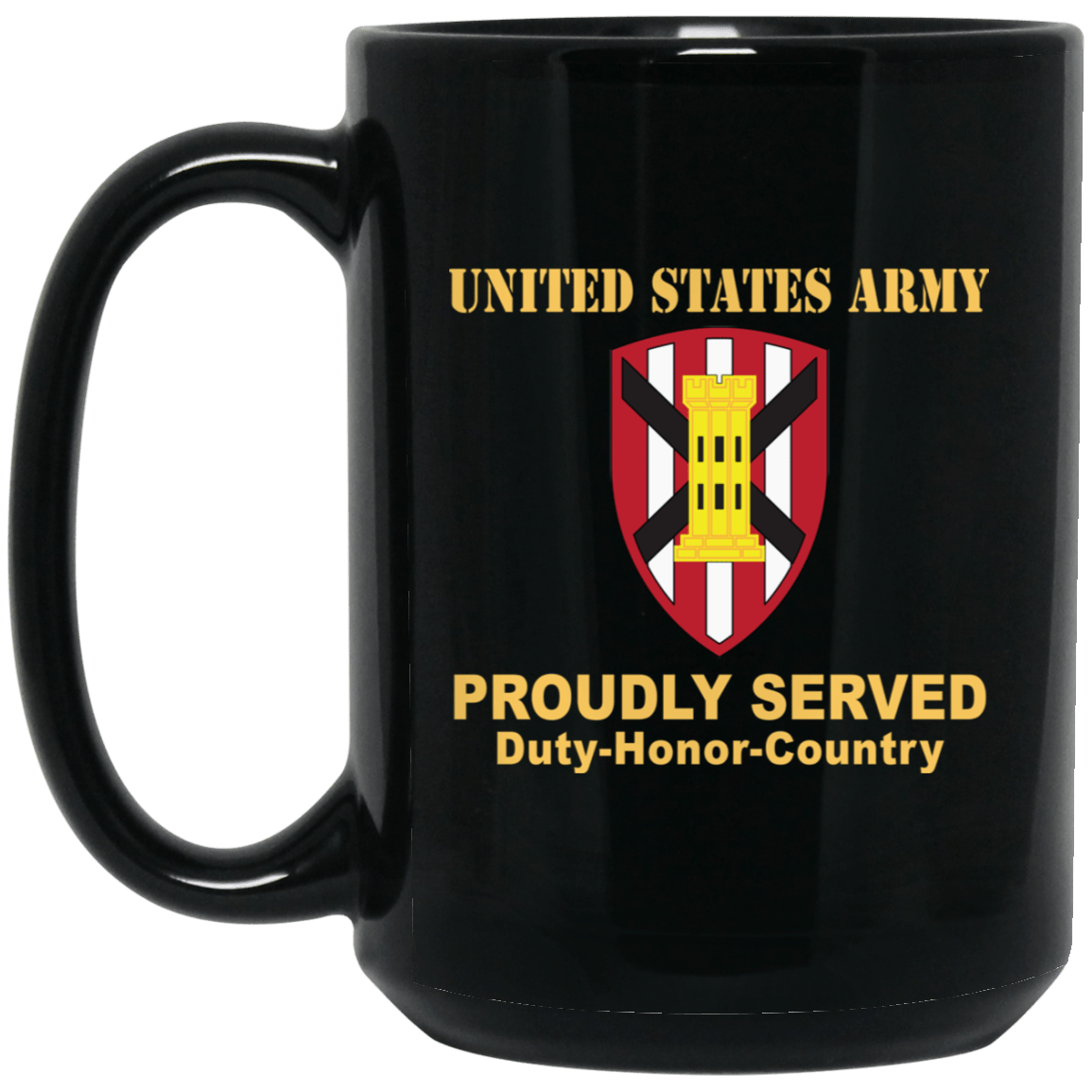 US ARMY 7TH ENGINEER BRIGADE- 11 oz - 15 oz Black Mug-Mug-Army-CSIB-Veterans Nation
