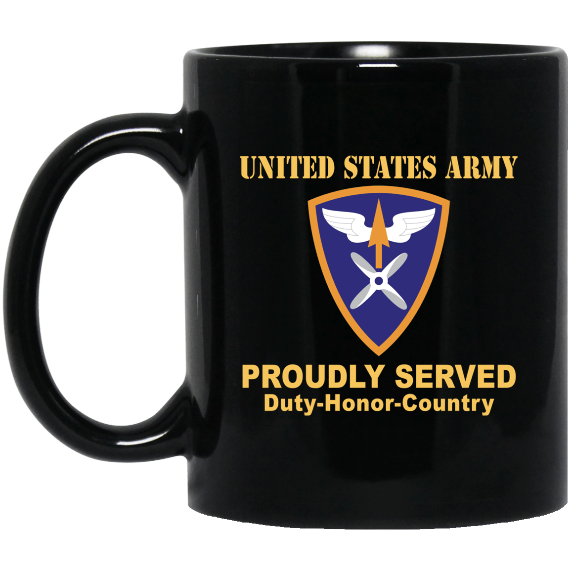 US ARMY 110TH AVIATION BRIGADE- 11 oz - 15 oz Black Mug-Mug-Army-CSIB-Veterans Nation