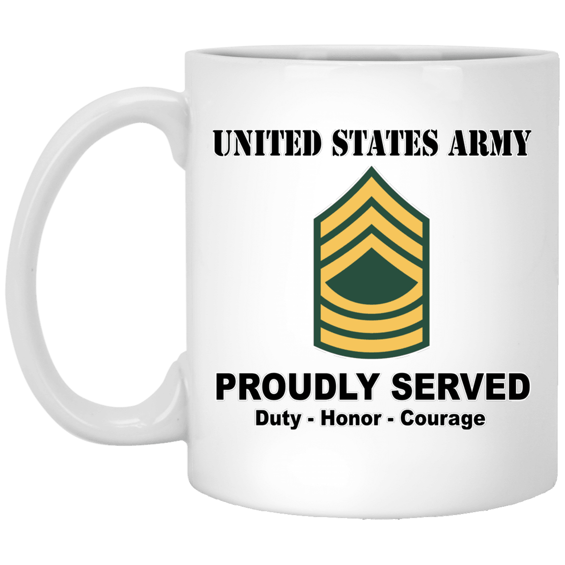 US Army E-8 Master Sergeant E8 MSG Noncommissioned Officer Ranks White Coffee Mug - Stainless Travel Mug-Mug-Army-Ranks-Veterans Nation