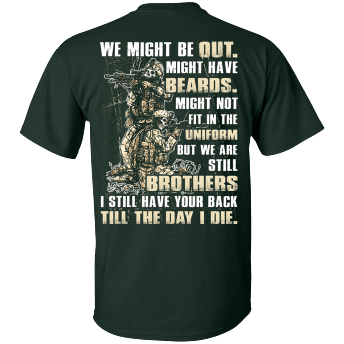 Military T-Shirt "Brothers Till The Day I Die Veteran"-TShirt-General-Veterans Nation