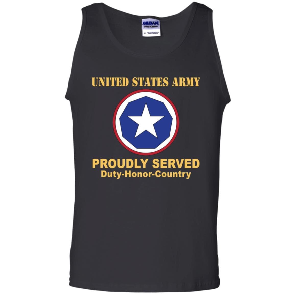 US ARMY 9TH SUPPORT COMMAND- Proudly Served T-Shirt On Front For Men-TShirt-Army-Veterans Nation