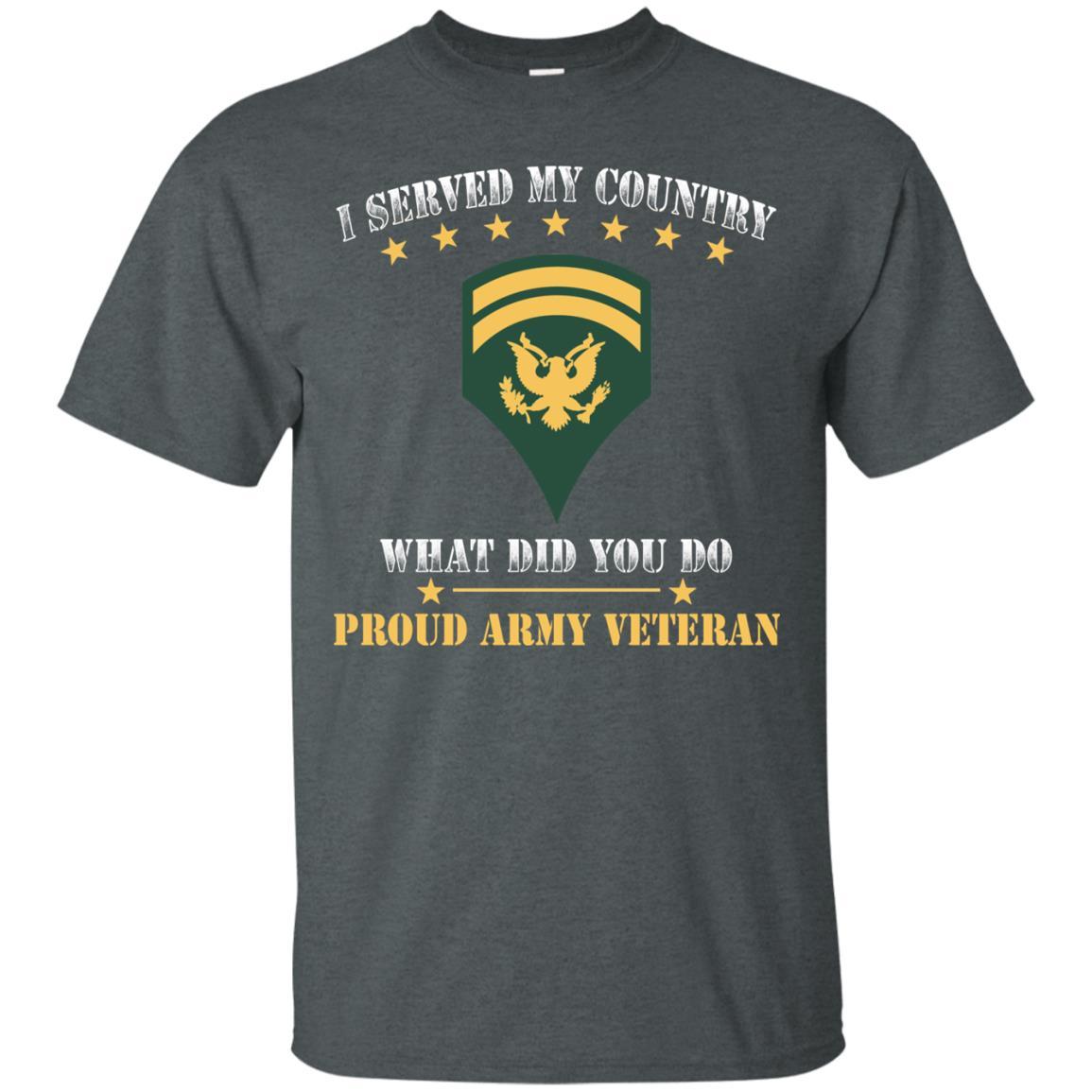 US Army E-6 SPC E6 Specialist Ranks Men Front T Shirt - Proud US Army Veteran-TShirt-Army-Veterans Nation