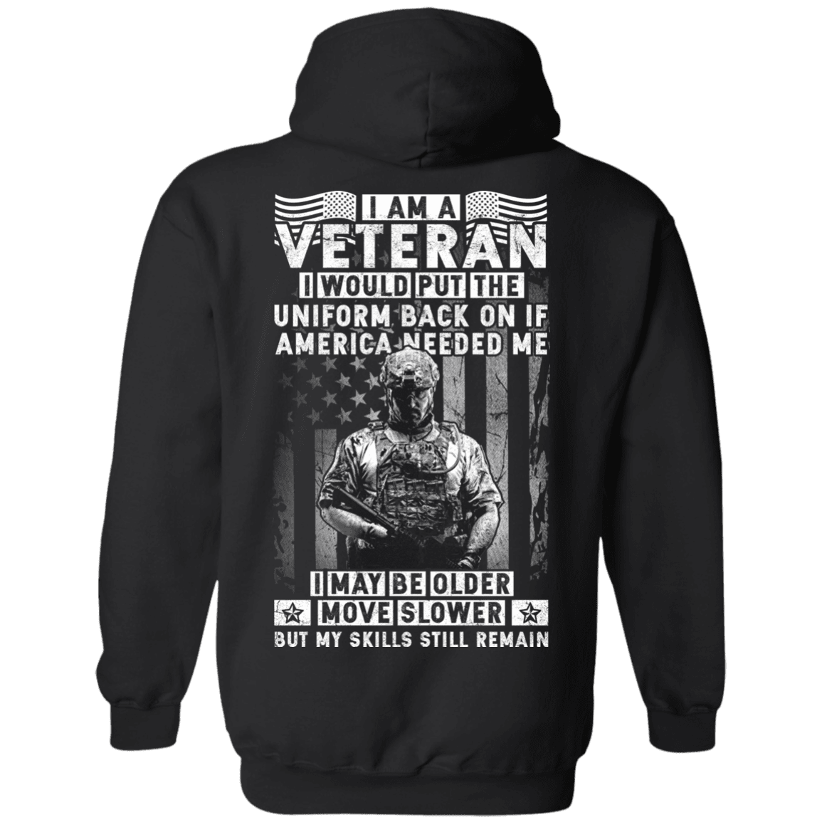 Military T-Shirt "I am a Veteran" Men Back-TShirt-General-Veterans Nation