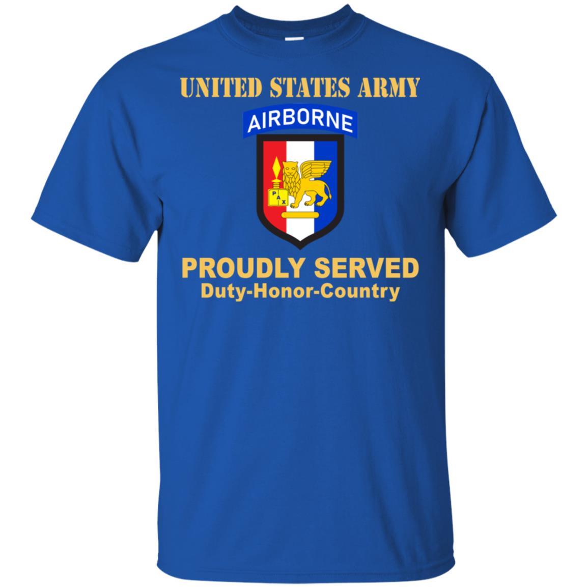 US ARMY SOUTHERN EUROPEAN TASK FORCE WITH AIRBORNE TAB- Proudly Served T-Shirt On Front For Men-TShirt-Army-Veterans Nation