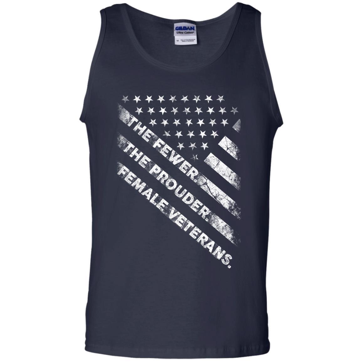 Military T-Shirt "Female Veterans The Fewer The Prouder Women On" Front-TShirt-General-Veterans Nation