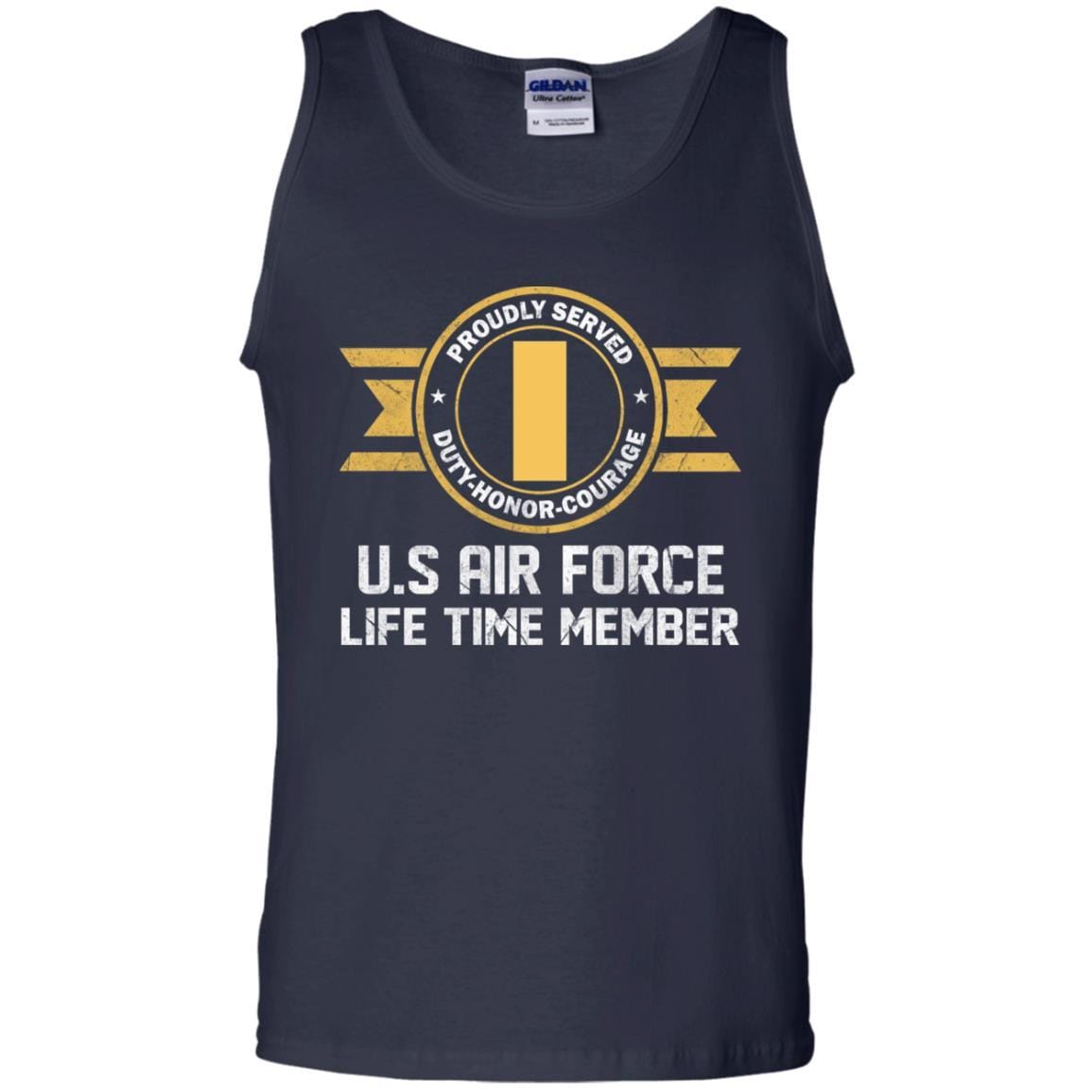 Life time member-US Air Force O-1 Second Lieutenant 2d Lt O1 Commissioned Officer Ranks Men T Shirt On Front-TShirt-USAF-Veterans Nation