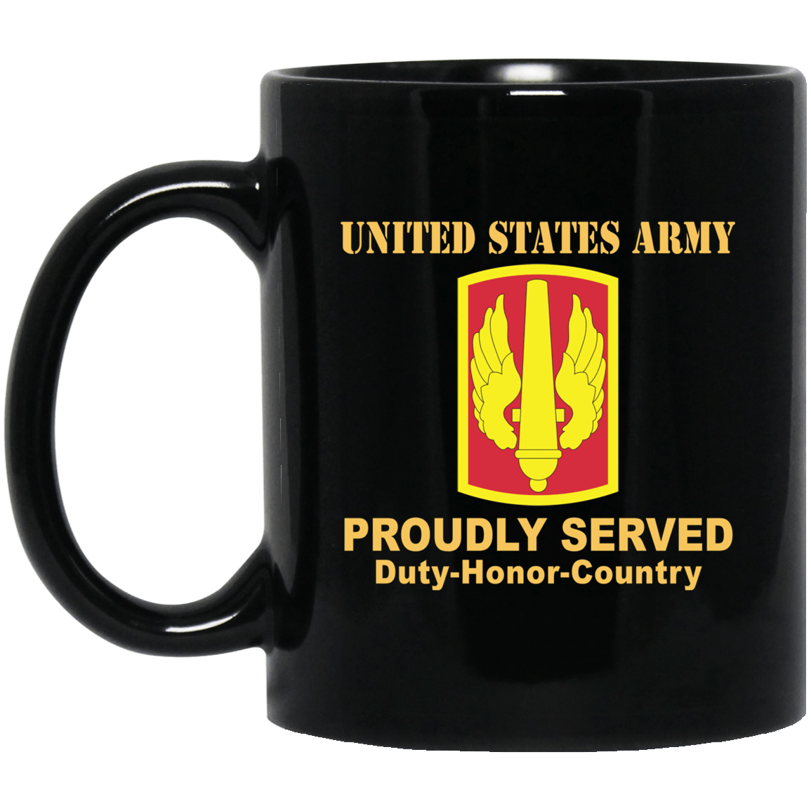 US ARMY 18TH FIELD ARTILLERY BRIGADE- 11 oz - 15 oz Black Mug-Mug-Army-CSIB-Veterans Nation
