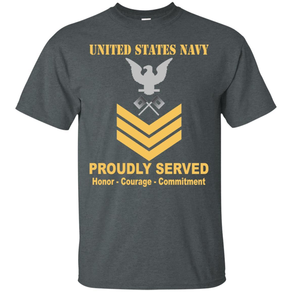 U.S Navy Signalman Navy SN E-6 Rating Badges Proudly Served T-Shirt For Men On Front-TShirt-Navy-Veterans Nation