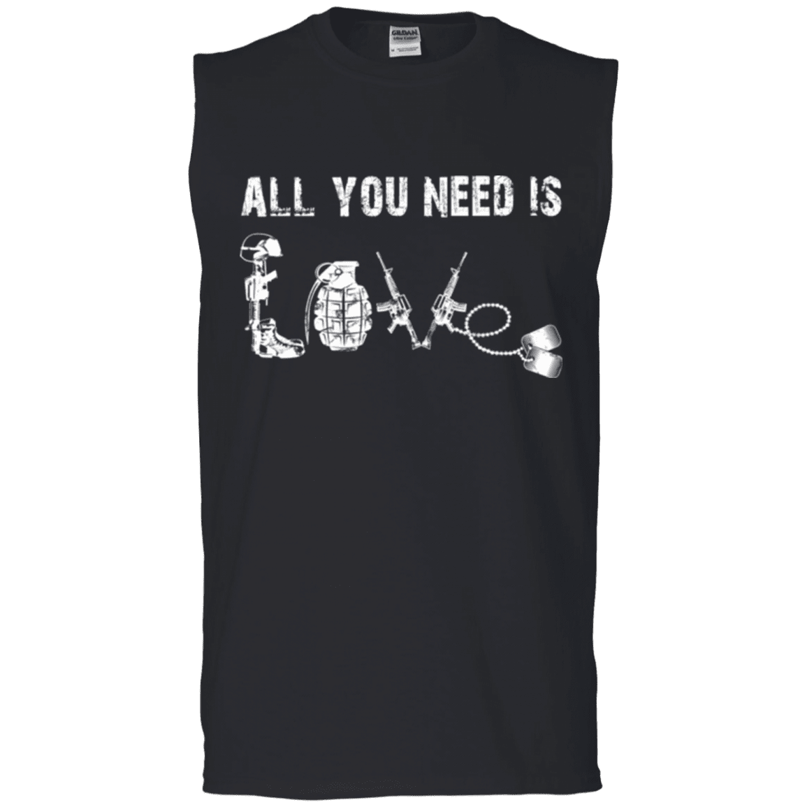 Military T-Shirt "All You Need is Love"-TShirt-General-Veterans Nation