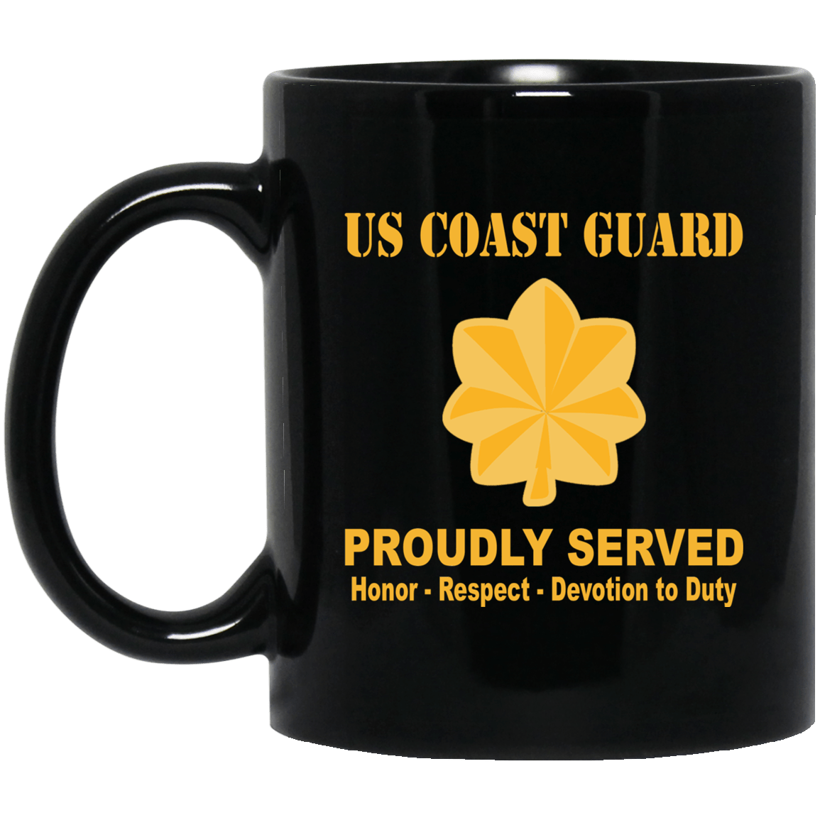 US Coast Guard O-4 Lieutenant Commander O4 LCDR Junior Officer Ranks Proudly Served Black Mug 11 oz - 15 oz-Mug-USCG-Officer-Veterans Nation