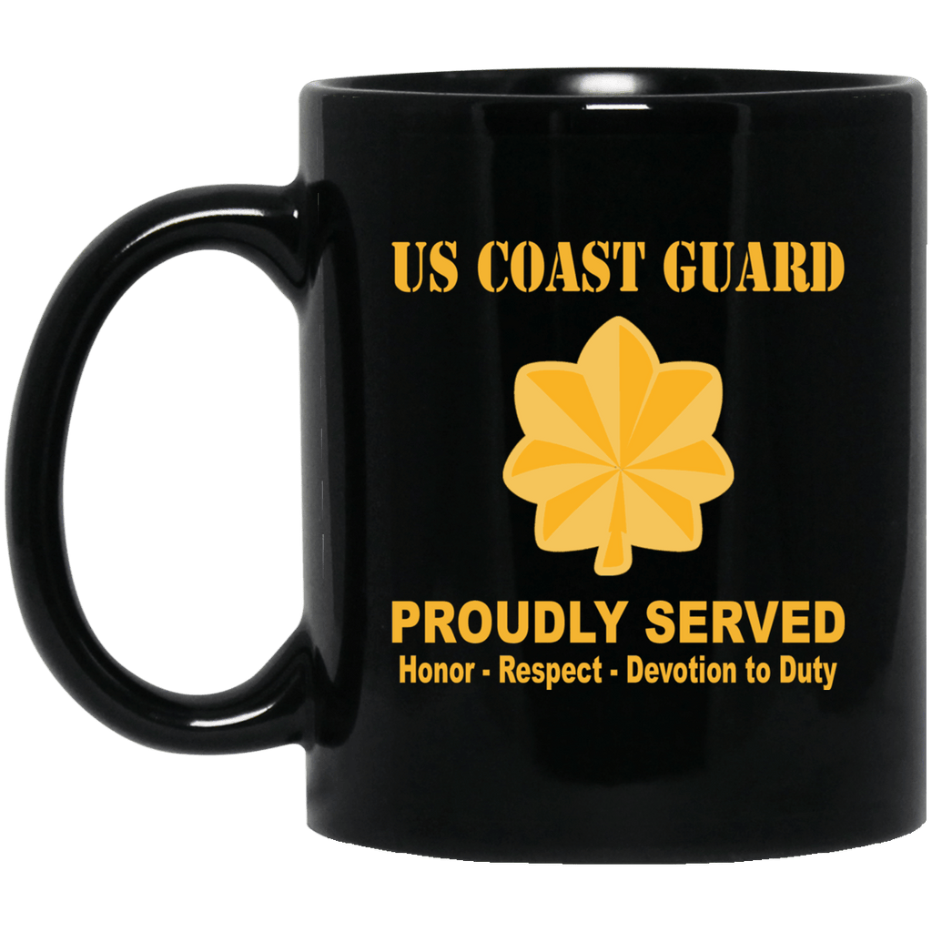 US Coast Guard O-4 Lieutenant Commander O4 LCDR Junior Officer Ranks Proudly Served Black Mug 11 oz - 15 oz-Mug-USCG-Officer-Veterans Nation