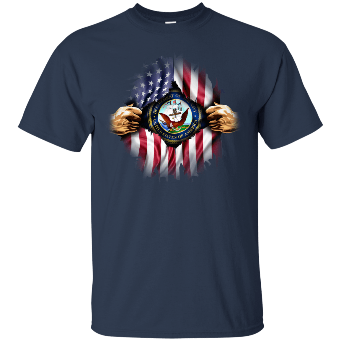 Proud Navy Hero Men Front TShirt-TShirt-Navy-Veterans Nation