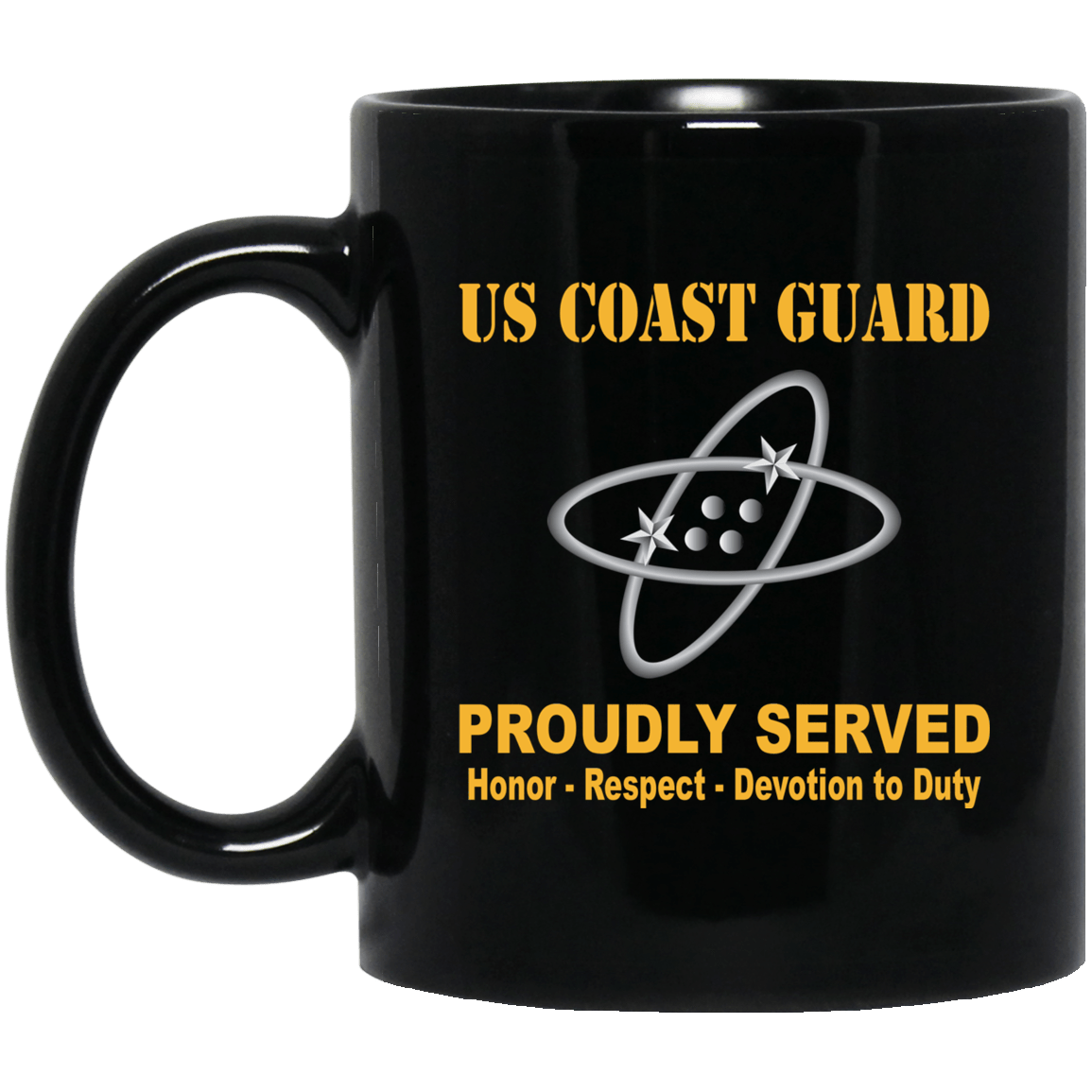 US Coast Guard Electronics Technician ET Logo Proudly Served Black Mug 11 oz - 15 oz-Mug-USCG-Rate-Veterans Nation