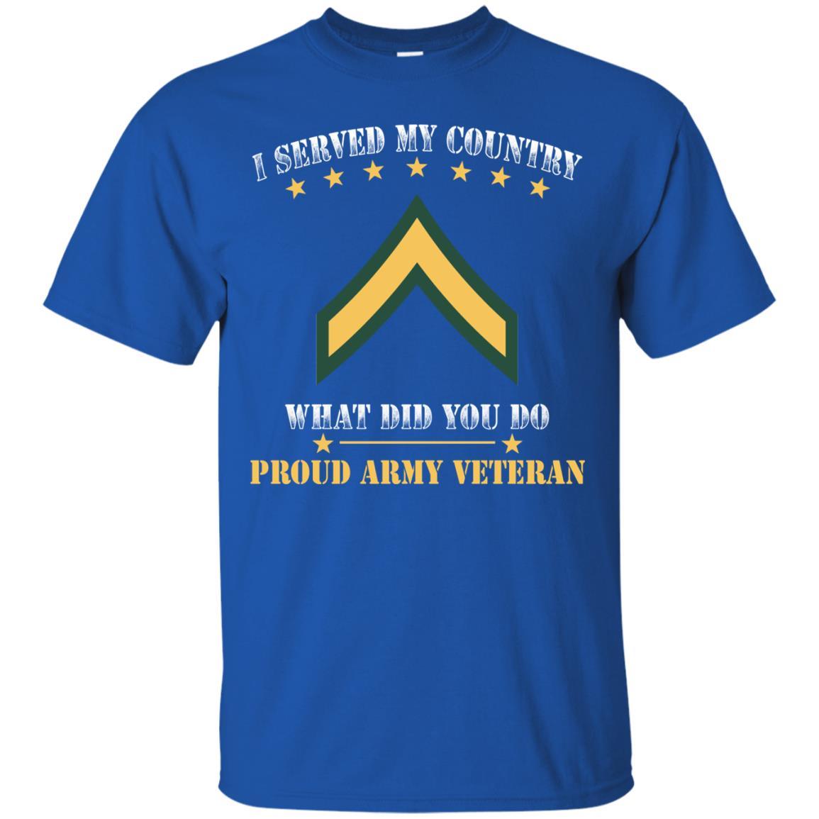 Army E-2 PV2 E2 Private Second Class Ranks Men Front T Shirt - Proud US Army Veteran-TShirt-Army-Veterans Nation