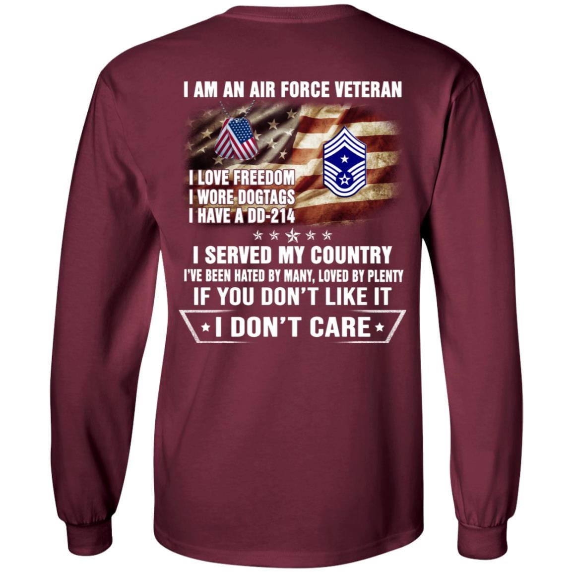 I Am An Air Force E-9 Command Chief Master Sergeant CCM E9 Noncommissioned Officer Ranks Veteran T-Shirt On Back-TShirt-USAF-Veterans Nation