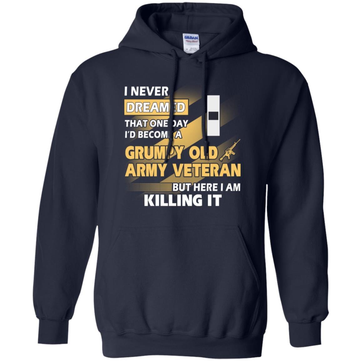 US Army T-Shirt "Grumpy Old Veteran" W-1 Warrant Officer 1(WO1) On Front-TShirt-Army-Veterans Nation