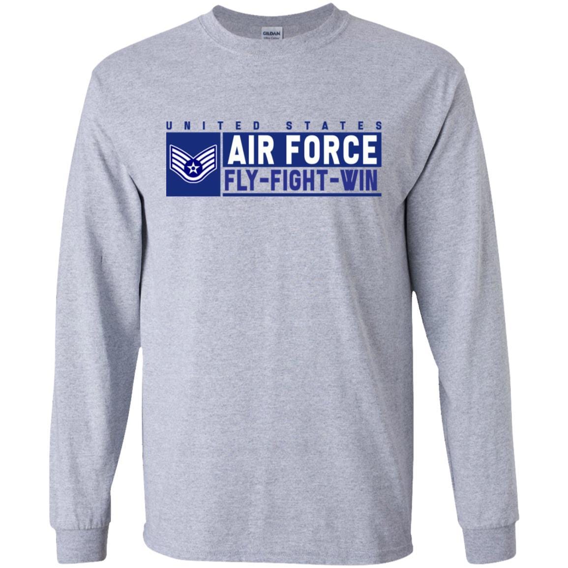 US Air Force E-5 Staff Sergeant Fly - Fight - Win T-Shirt On Front For Men-TShirt-USAF-Veterans Nation