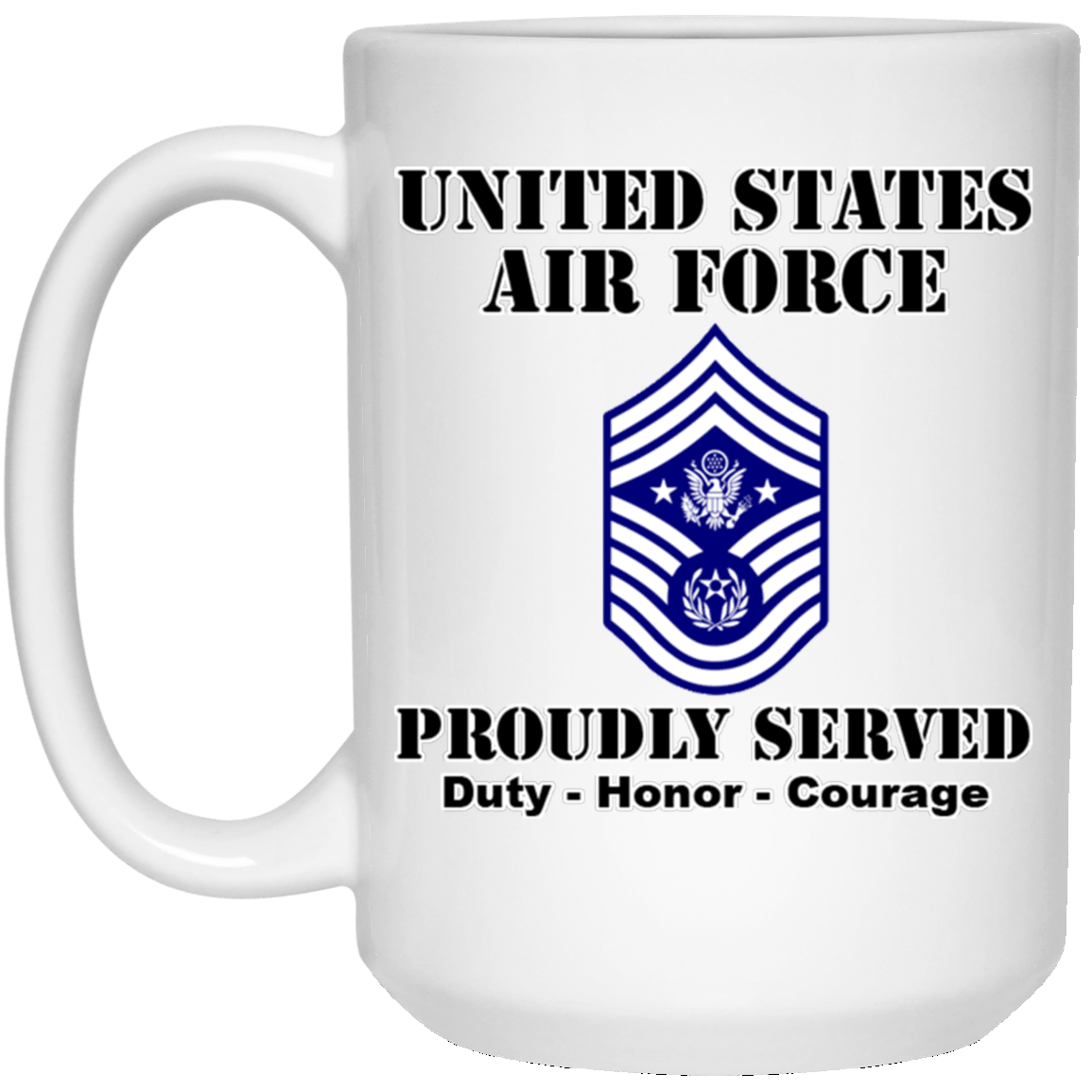 US Air Force E-9 Chief Master Sergeant Of The Air Force E9 CMSAF Noncommissioned Officer (Special) Ranks White Coffee Mug - Stainless Travel Mug-Mug-USAF-Ranks-Veterans Nation