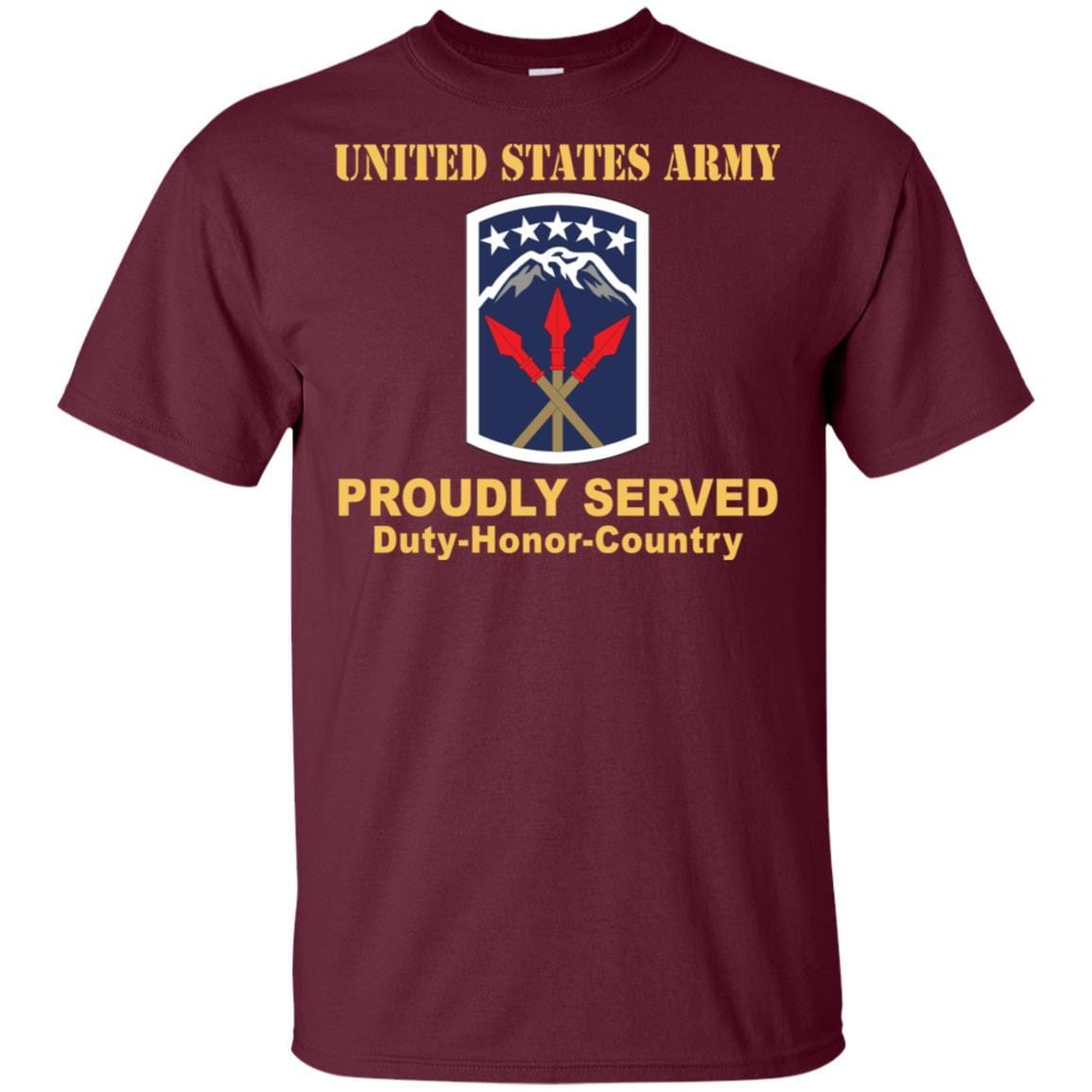 US ARMY 593 SUSTAINMENT BRIGADE- Proudly Served T-Shirt On Front For Men-TShirt-Army-Veterans Nation