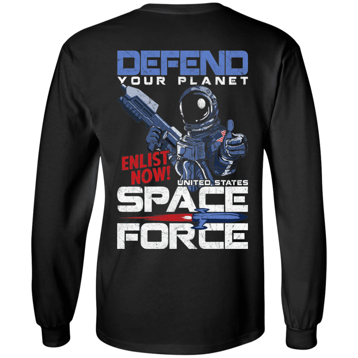 Military T-Shirt "Defend Your Planet Space Force" Men Back-TShirt-General-Veterans Nation