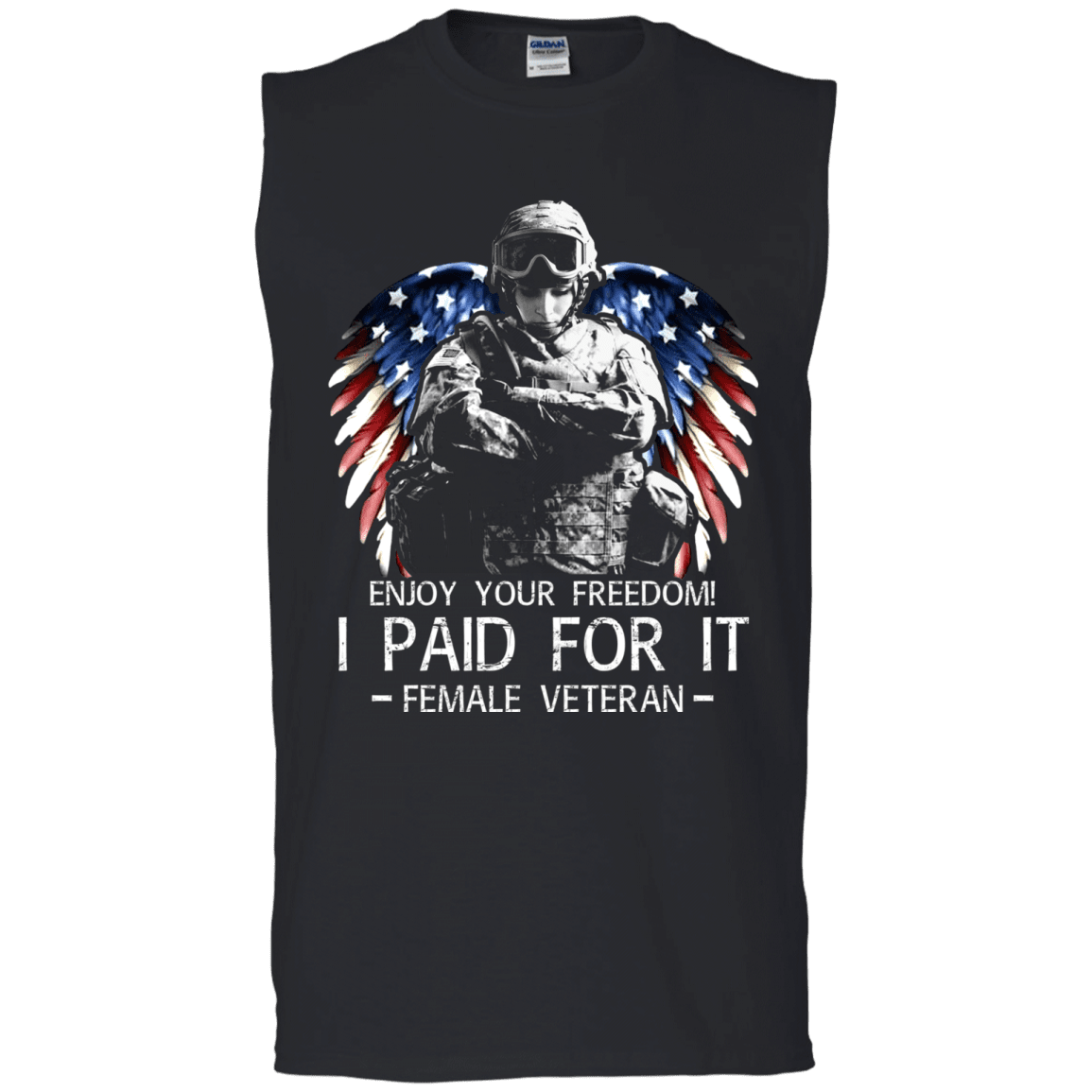 Military T-Shirt "Female Veteran - Enjoy your freedom I paid for it Women" Front-TShirt-General-Veterans Nation