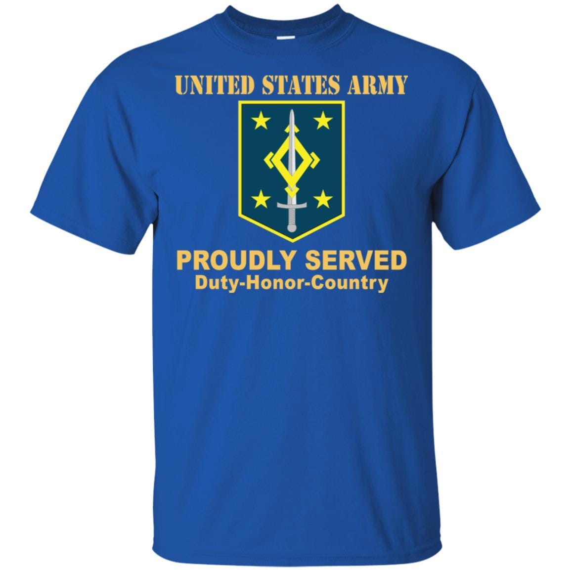 US ARMY 4TH MANEUVER ENHANCEMENT BRIGADE- Proudly Served T-Shirt On Front For Men-TShirt-Army-Veterans Nation