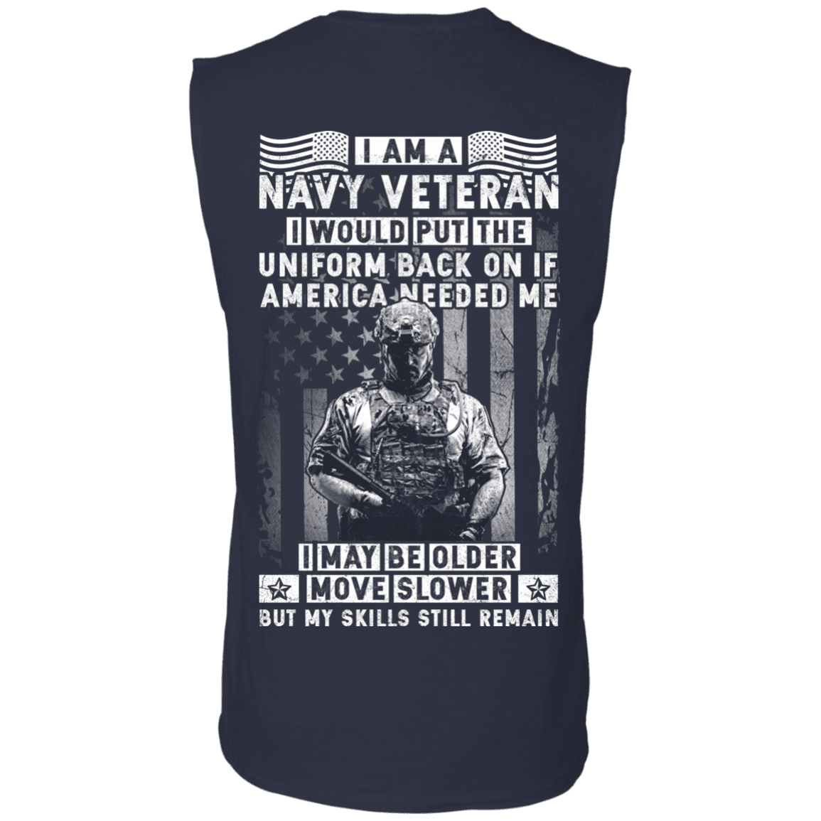 I am a Navy Veteran Men Back T Shirts-TShirt-Navy-Veterans Nation