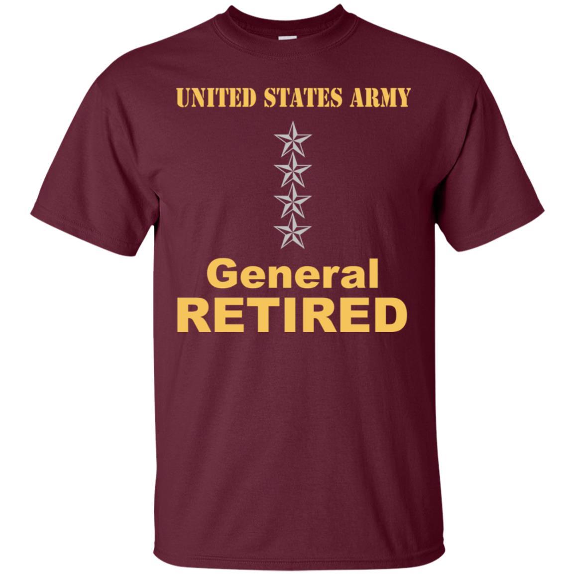 US Army O-10 General O10 GEN General Officer Retired Men T Shirt On Front-TShirt-Army-Veterans Nation