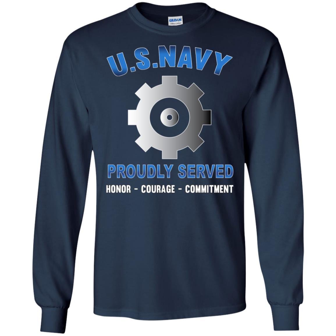 U.S Navy Engineman Navy EN - Proudly Served T-Shirt For Men On Front-TShirt-Navy-Veterans Nation