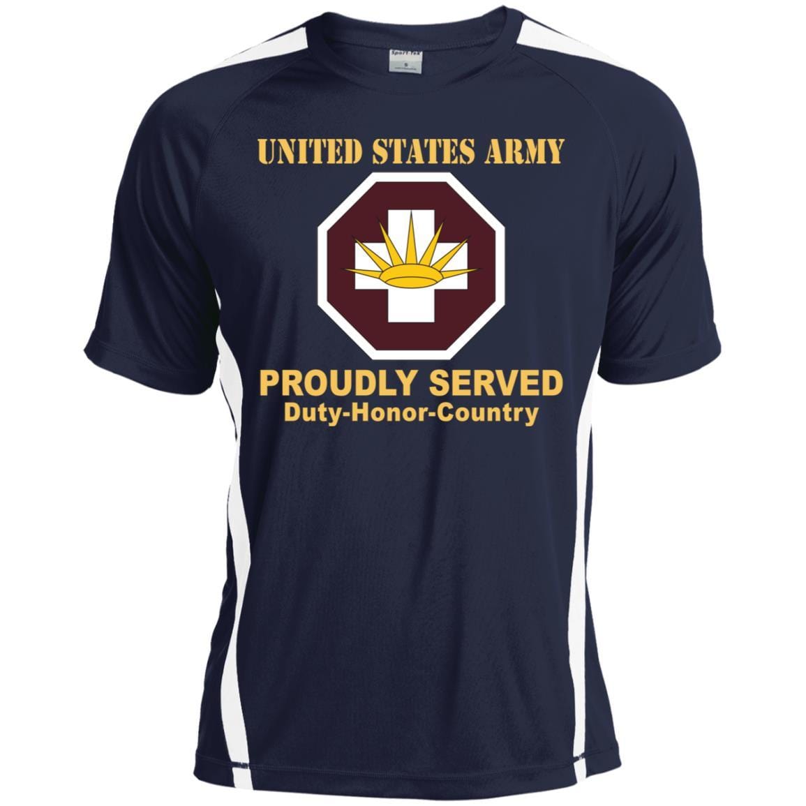 US ARMY 8TH MEDICAL BRIGADE- Proudly Served T-Shirt On Front For Men-TShirt-Army-Veterans Nation