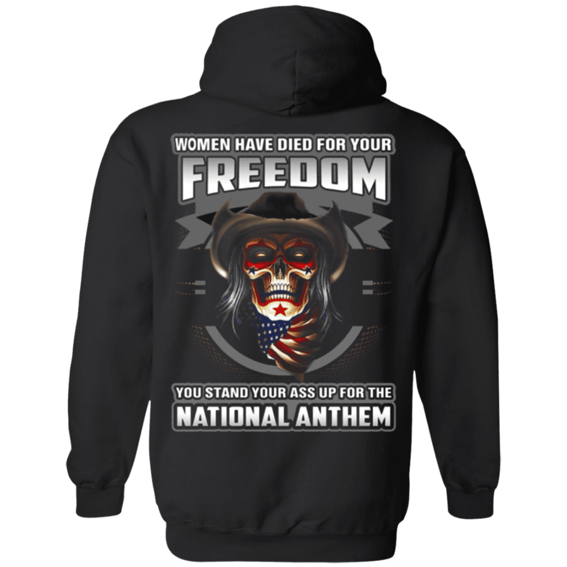 Military T-Shirt "Woman Have Diead For Your Freedom Stand Up For The National Anthem"-TShirt-General-Veterans Nation