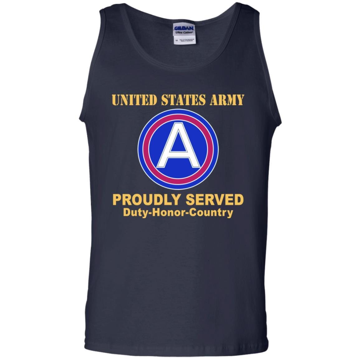 US ARMY CENTRAL CSIB- Proudly Served T-Shirt On Front For Men-TShirt-Army-Veterans Nation