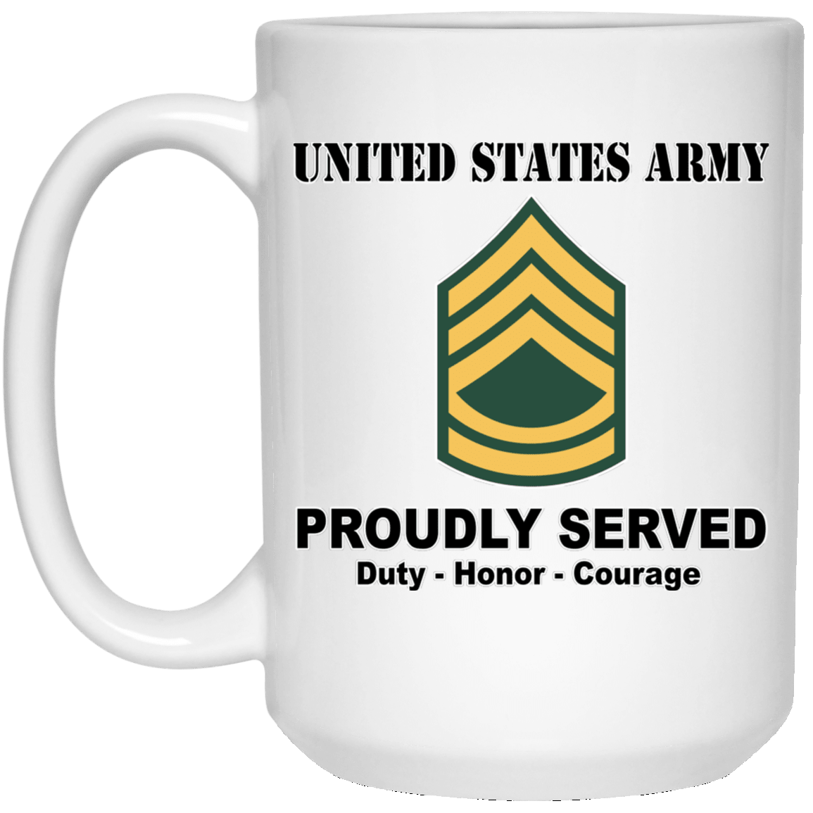 US Army E-7 Sergeant First Class E7 SFC Noncommissioned Officer Ranks White Coffee Mug - Stainless Travel Mug-Mug-Army-Ranks-Veterans Nation