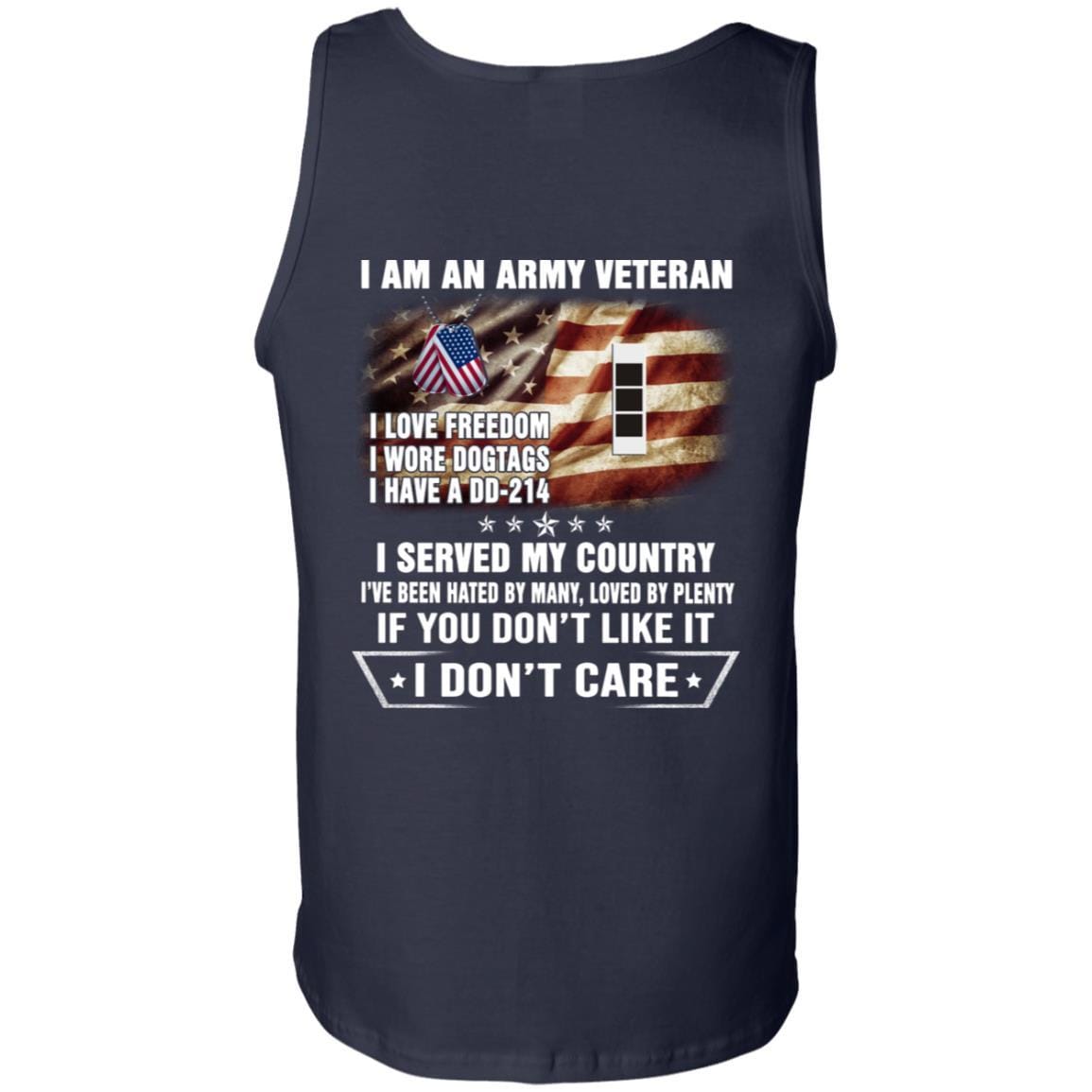 T-Shirt "I Am An Army Veteran" W-3 Chief Warrant Officer 3(CW3)Rank On Back-TShirt-Army-Veterans Nation