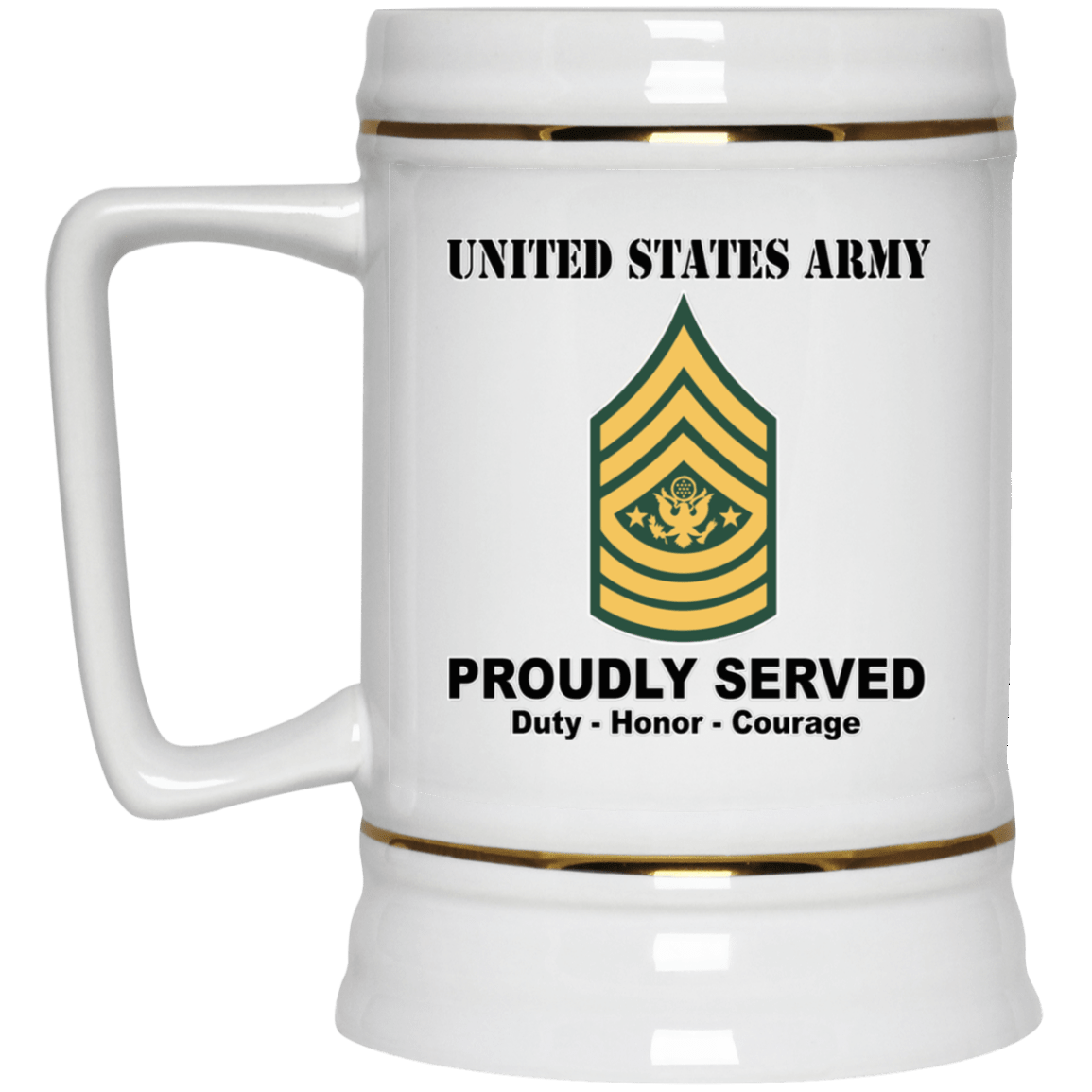 US Army E-9 Sergeant Major of the Army E9 SMA Noncommissioned Officer (Special) Ranks White Coffee Mug - Stainless Travel Mug-Mug-Army-Ranks-Veterans Nation