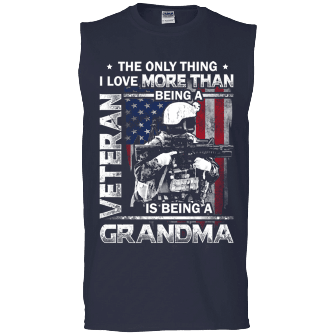 Military T-Shirt "I Love Being a Grandma Veteran" - Front-TShirt-General-Veterans Nation